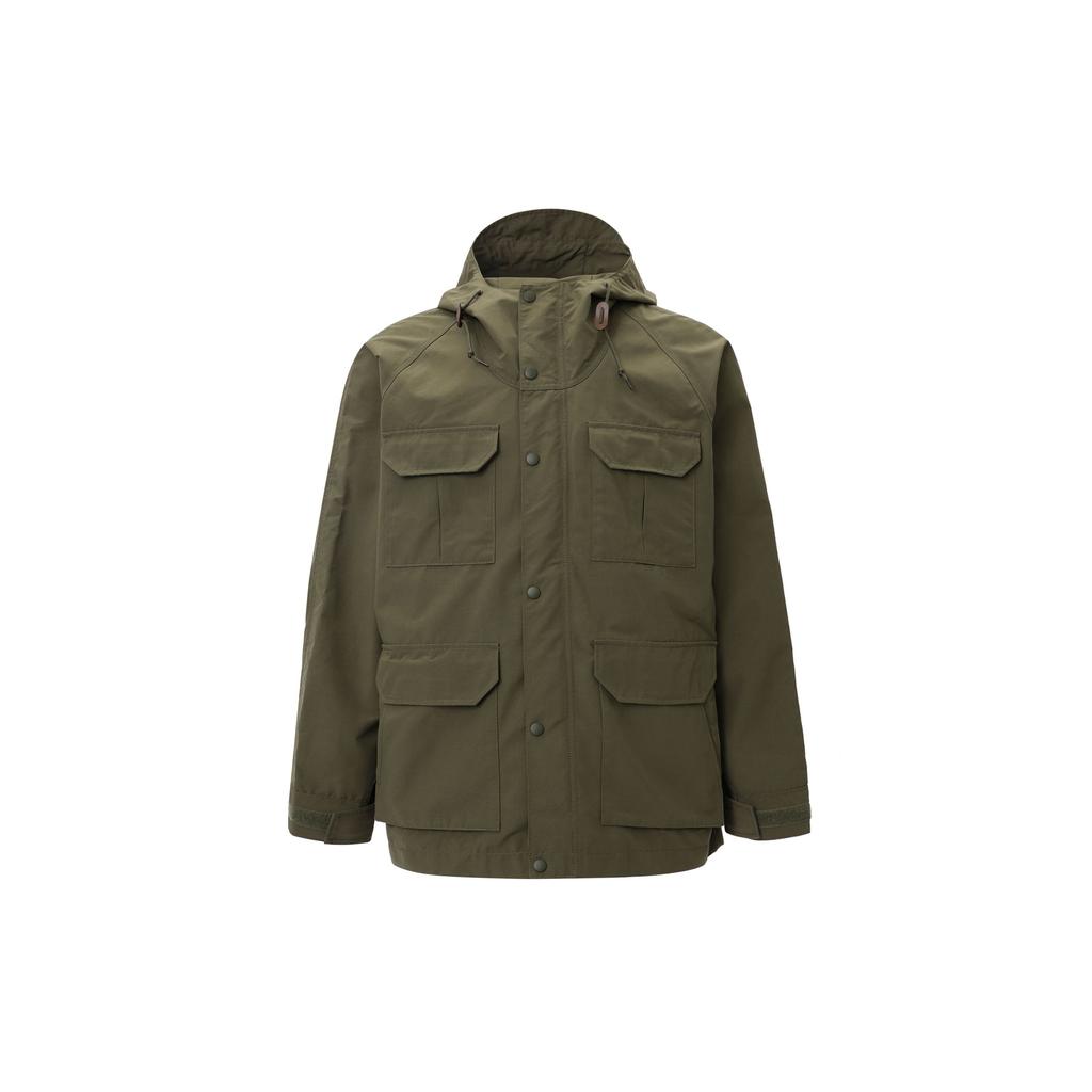Uniqlo Однотонная куртка-толстовка с капюшоном, длинным рукавом и молнией, свободная, унисекс, оливковый 464026-56