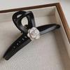 1pc black matte camellia grab clip large elegant French hair clip, the back of the head coil hair premium shark clip hair grip
