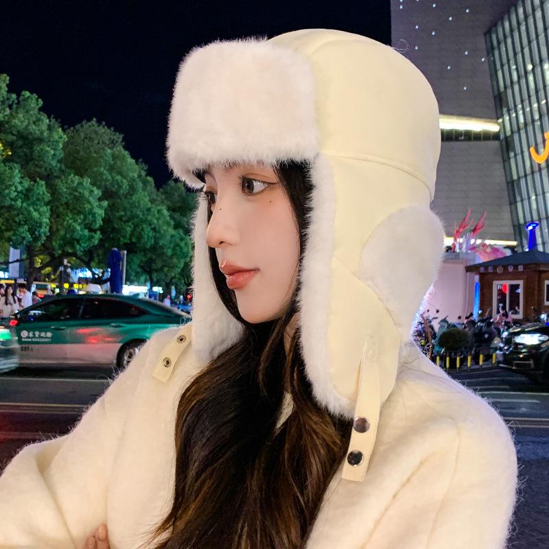 Осень и зима замшевая плюшевая шапка женская утолщенная защита ушей зимняя теплая для велоспорта, катания на лыжах, от холода