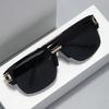 New Fashion Double Beam Men'S Sunglasses Retro Box Anti Uv Driving Metal Glasses Uv400 Outdoor Beach Cycling Sunscreen Goggles