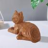 Yousheng Carving Sitting Cat Resin Figurine Mini Kitten Statue Sculpture Home Office Bookshelf Desktop Decoration Ornament
