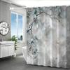 Цветочная водонепроницаемая шторка для душа, Водонепроницаемая шторка для душа, Элегантный цветочный узор, Прочный декор для ванной комнаты, С крючками