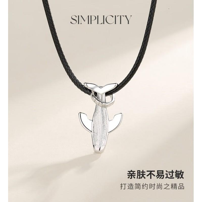 Mens Sterling Whale Dolphin Pendant Necklace Chain Fashion Locket Gift Boyfriend