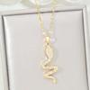 Маленькое колье-змейка женское, личностное, универсальное, трендовое, с цирконом, животное, кулон, цепочка для ключицы