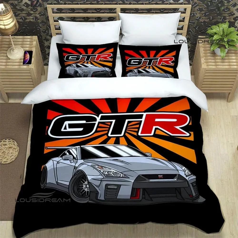 Ретро Постельное Белье с Принтом Gtr Racing Изысканный Набор Постельных Принадлежностей Пододеяльник Комплект Покрывал Постельное Белье Роскошный Подарок на День Рождения