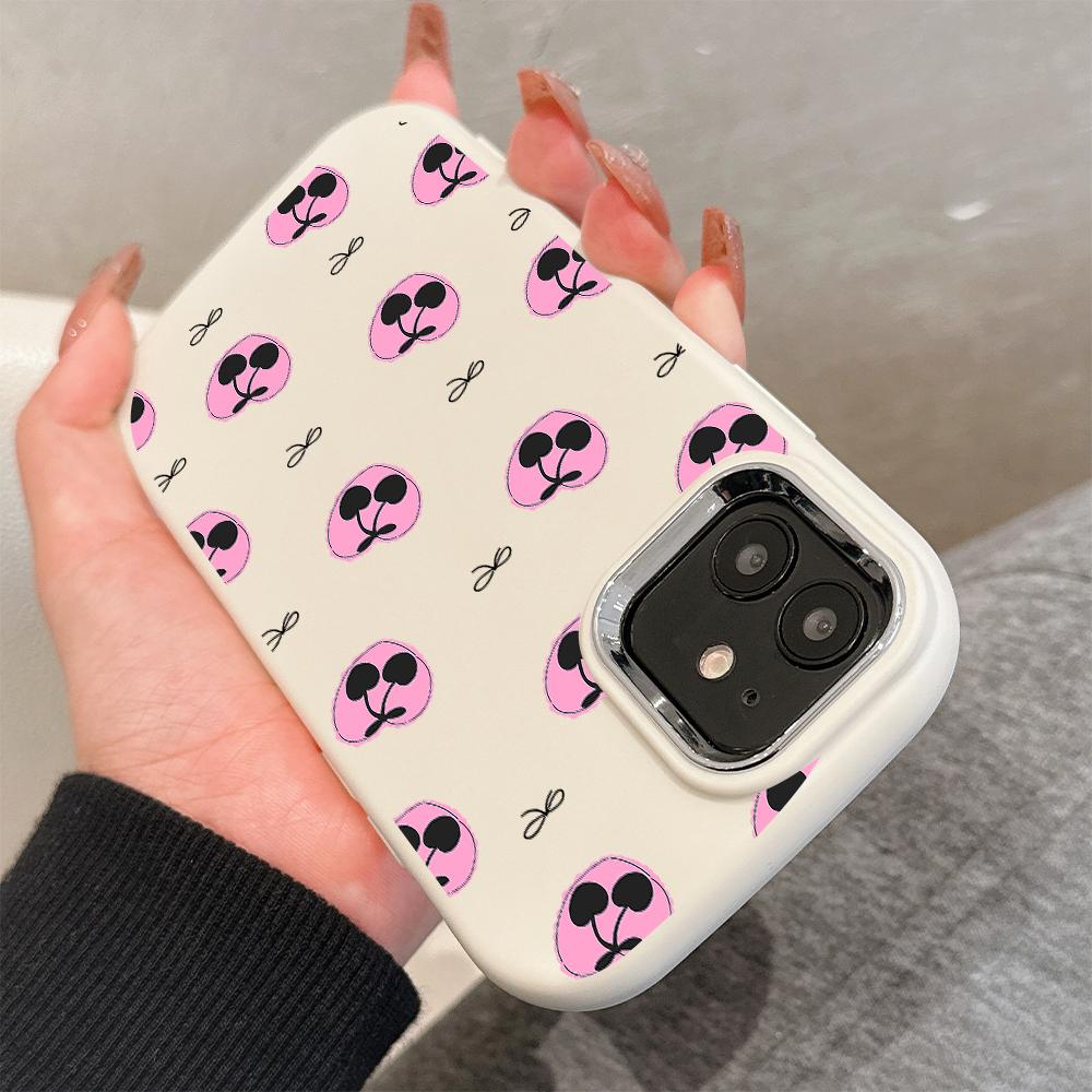 Для OPPO A18 A38 A54 A60 A96 Reno12 F 8T 8Z Vivo V30 V40 Y15s Y22 Y27 Y30 Y36 Love Cherry Design Мягкий силиконовый чехол цвета конфет, противоударный