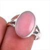 Natural Pink Opal Gemstone 925 Solid Sterling Silver Jewelry Ring Size 8.5 J1n00