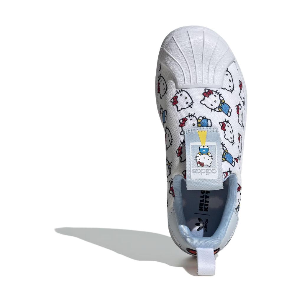 Кроссовки Hello Kitty x adidas Superstar 360 C Белый с принтом по всей поверхности Детские кроссовки Облачно-белый Гало-голубой Светящийся голубой IF7020