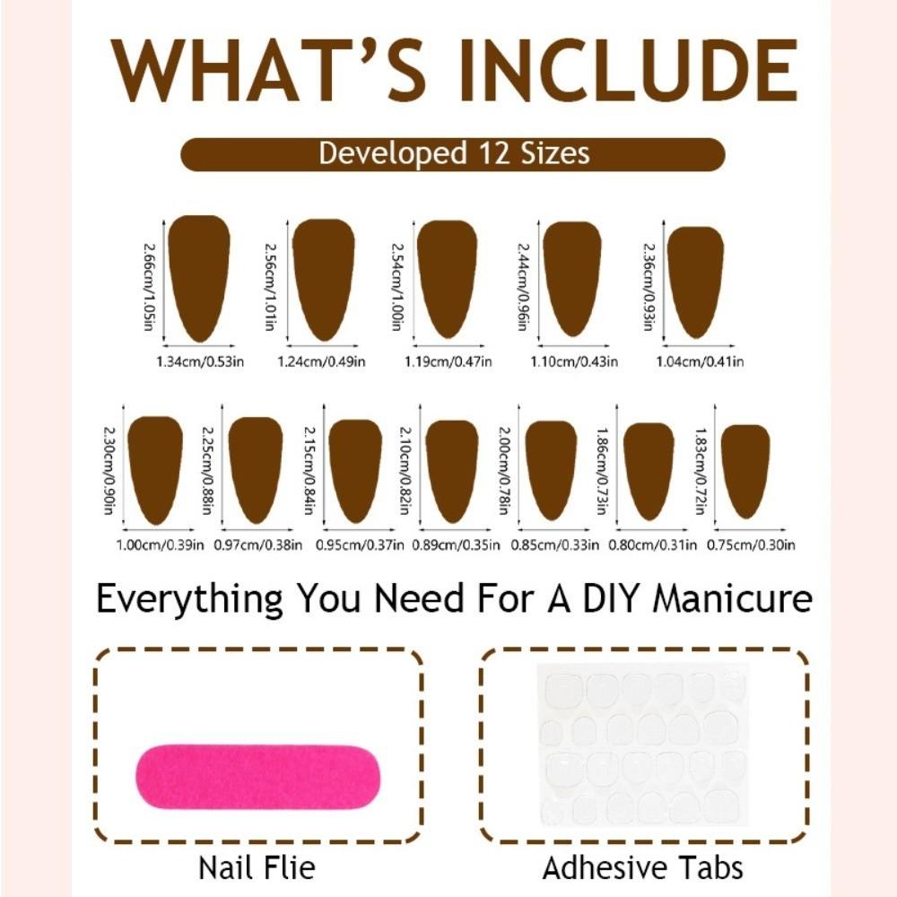 24Pcs Detachable False Nail Full Cover Nail Tips New Fake Nail  Women