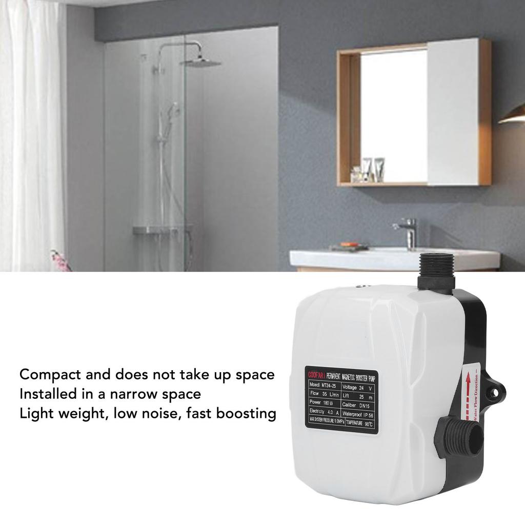 Автоматический насос повышения давления воды Насос повышения давления Водное давление Высокое 180 Вт для кухонной мойки Душа DC24V AC100‑240V Насос повышения давления