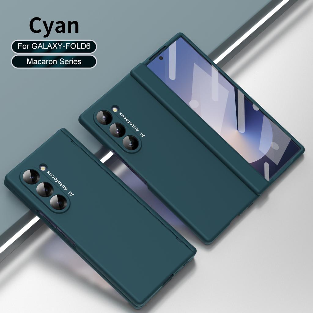 Matte Folding Case for Samsung Galaxy Z Fold 6 5 4 3 Case Skin Friendly Hinge Optional Pen Slot with Tempered Film Shockproof Cover