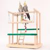 Wooden Bird Playground Playing Gym Birds Chewing Toy, Parakeet Playpen Ladder for Lovebirds