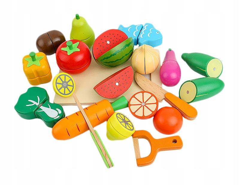 Wooden Fruit and Vegetable Chopping Box for Children' Kitchen