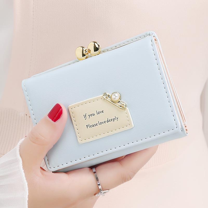Women Wallets Female Short Design Fashion Three Fold Purse Simple Cute Student Clutch Card Holder Coin Purse