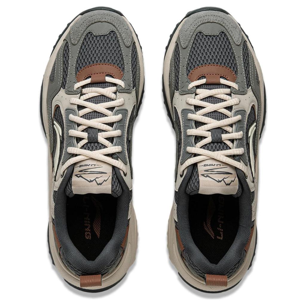 Li Ning Оригинальные Низкие Повседневные Кроссовки V2 Нескользящие Износостойкие Мужские Черно-Серые Зеленые AGCU375-3