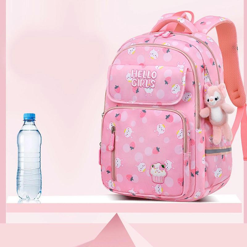 Cute Cartoon Schoolbag for Girls Lightweight Backpack Children Bag School Bag Splashproof Shoulder Bag School Supplies Purple