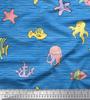 Синий поли креп ткань рыба-клоун и осьминог декор океана ткань напечатанный метр 42 дюйма