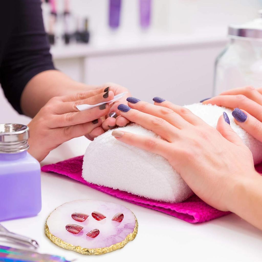 1 шт., круглая смола, агат, камень, цветовая палитра для ногтей, палитра для гель-лака, поддон для смешивания рисунков, тарелка для краски, коврик для маникюра, полка для дизайна ногтей