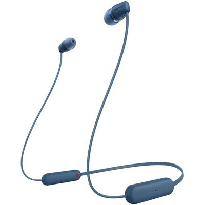 Sony Беспроводные наушники Bluetooth Hours Equipped Blue LZ Small WI-C100 совместимые/25 Stamina/IPX4 брызгозащищенные/DSEE WI-C100
