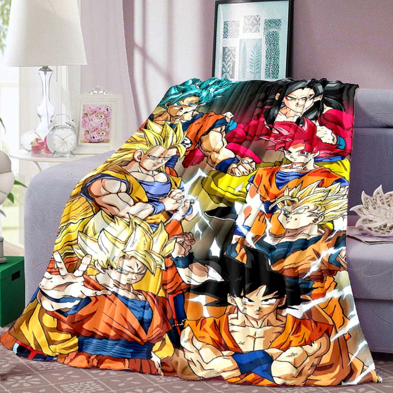 Dragon Ball Print Blanket Warm Comfortable Flannel Blanket Suitable for Bedrooms, Sofas, Beds, Chairs, Picnics, Travel