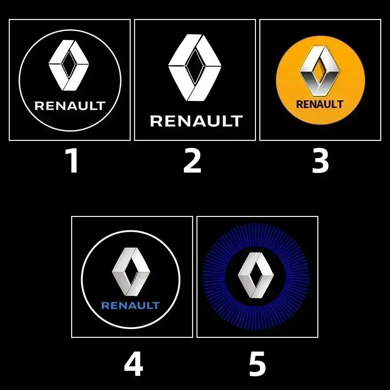 For Renault 2026 New Hub Caps 2Pcs LED Car Door Logo Laser Light Emblem Project Ghost Shadow Welcome Lamp For Renault 3 Koleos M