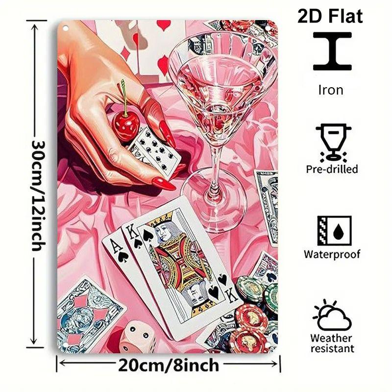 Постер с игральными картами Металлическая табличка 20x30см Настенное искусство