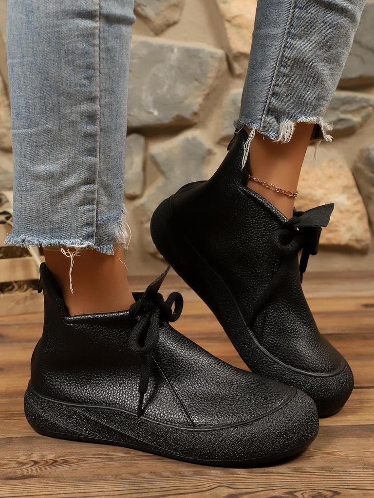 Женские ретро ботильоны из коровьей кожи - Мягкая кожа, Нескользящая подошва, Удобные и теплые для осени и зимы