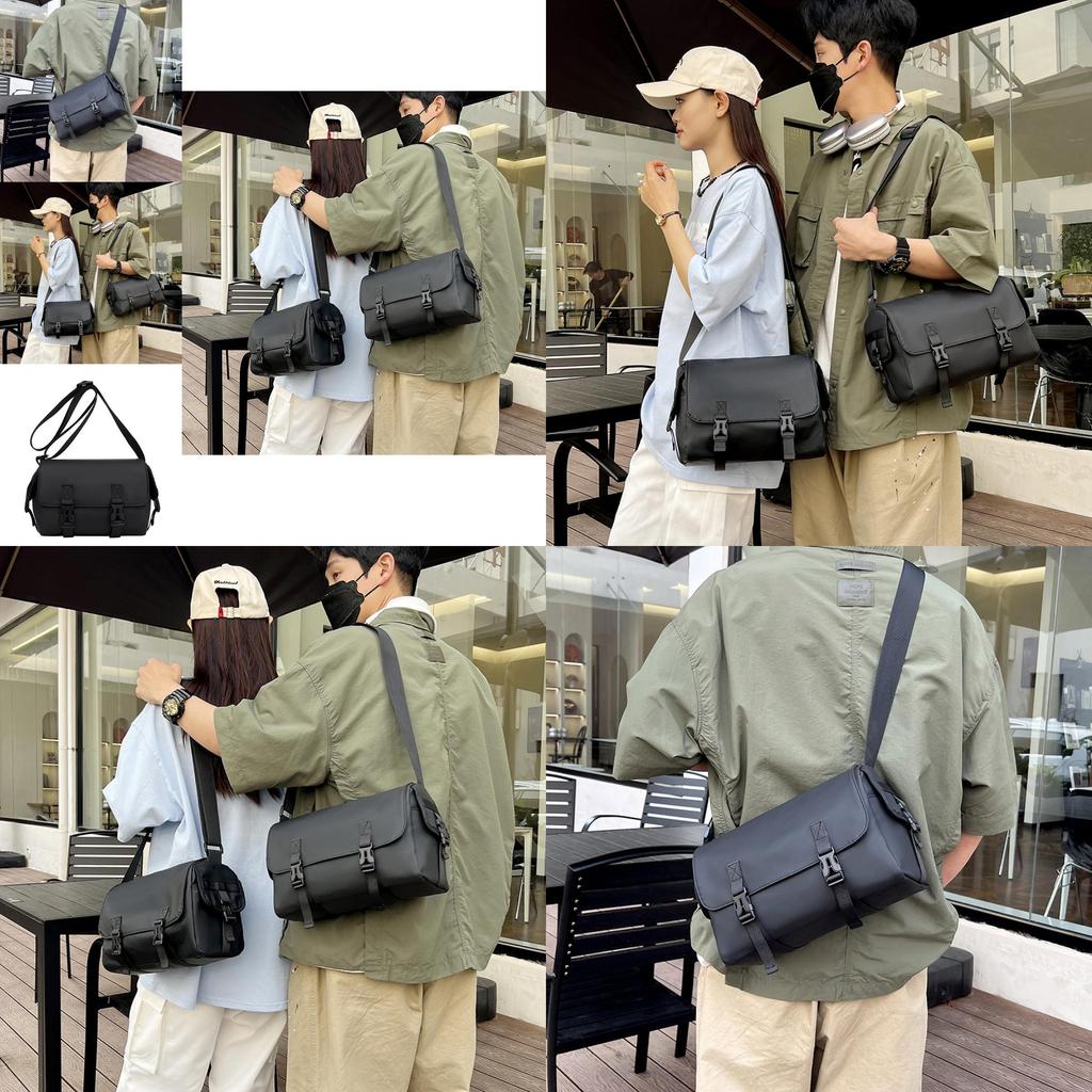 Large Capacity Stylish Black Messenger Bag For Men And Women Perfect For Travel And Fitness