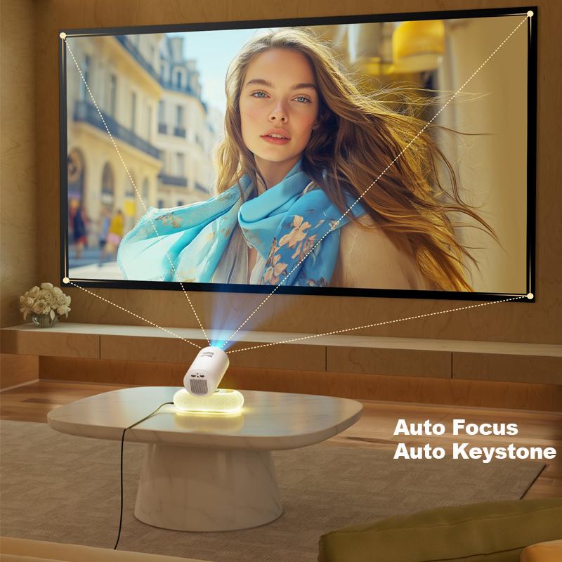 Vivicine Новейший YT900 Android 13 1920x1080p Full HD 1080p Проектор для домашнего кинотеатра, Автофокус, Автоматическая коррекция трапецеидальных искажений