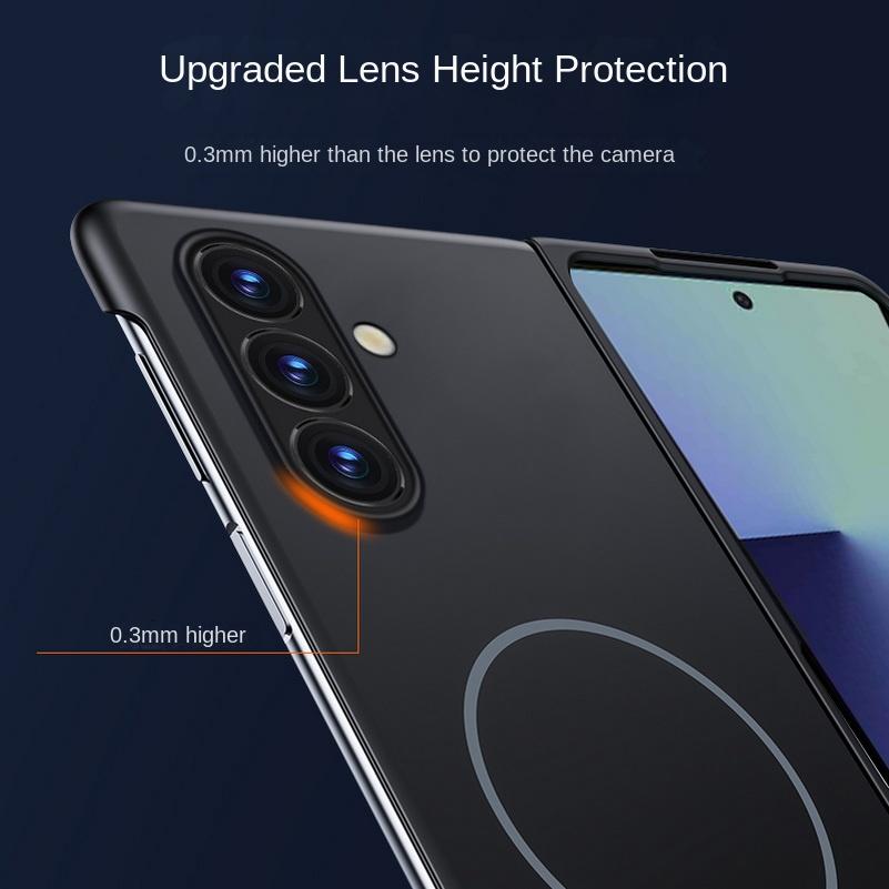 Тонкий безрамочный чехол-кольцо с ощущением кожи для Samsung Z Fold 7 Galaxy Z Fold Специальный складной 6 5 4 Защитная крышка для камеры