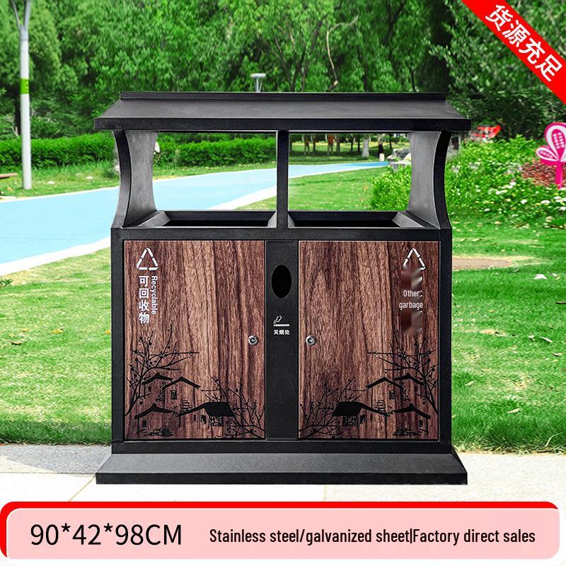 High-End Stainless Steel Outdoor Trash Can for Villas and Communities
