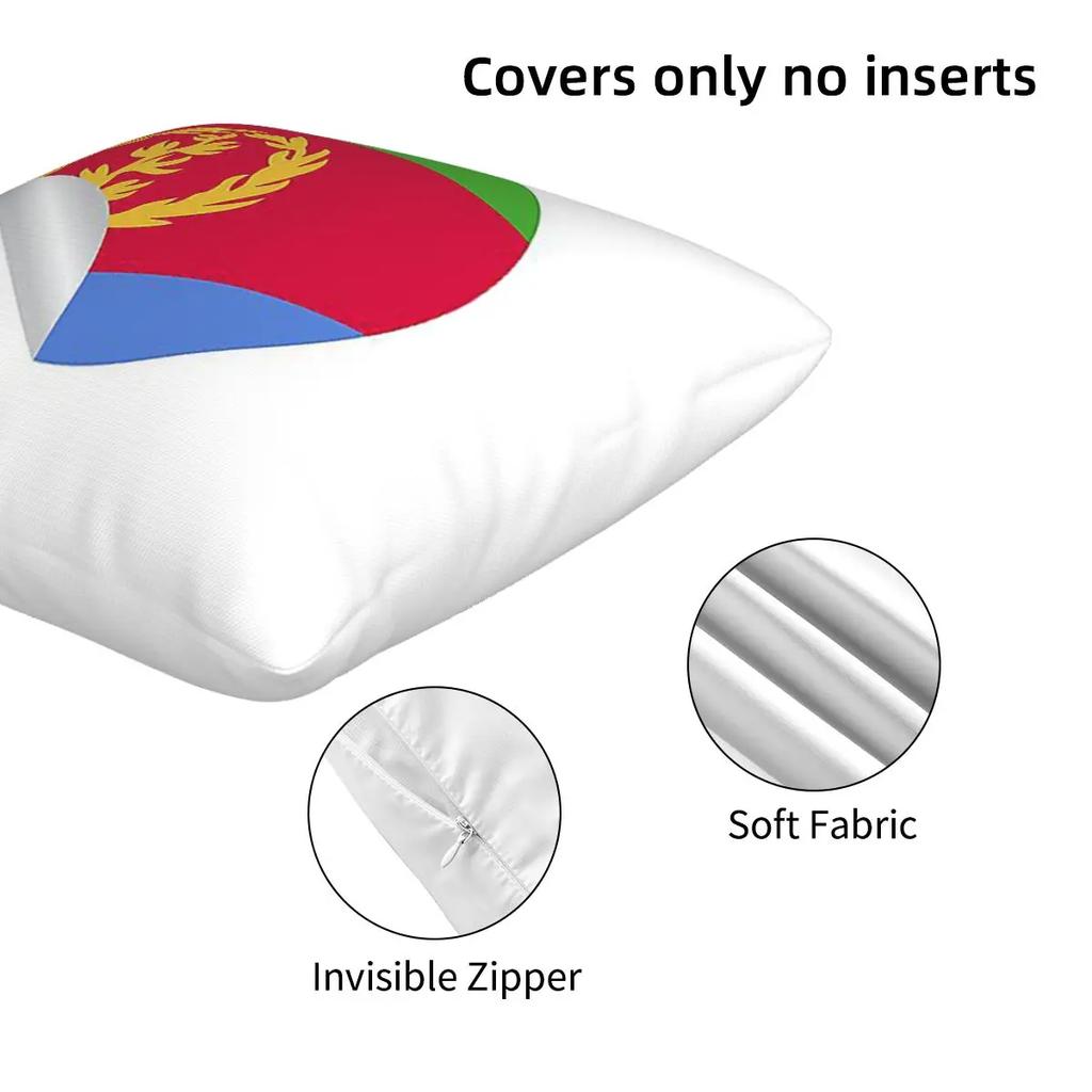 Flag Of Eritrea 2 Pcs Square Pillowcase Pillow Cover Cushion Decor Comfort Throw Pillow For Home Living Room