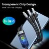 Зарядный кабель 3-в-1 (100W) - Совместимо с Lightning/Type-C/Micro USB, для iPhone, Samsung, Huawei, Xiaomi, Планшета