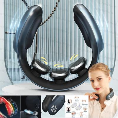 Умный TENS Импульсный Массажер для Шеи Вибрационный Массаж Шеи Шейного Отдела Позвоночника Горячий Компресс Облегчение Боли в Плечах и Спине Поддержка Шеи Релаксаторы