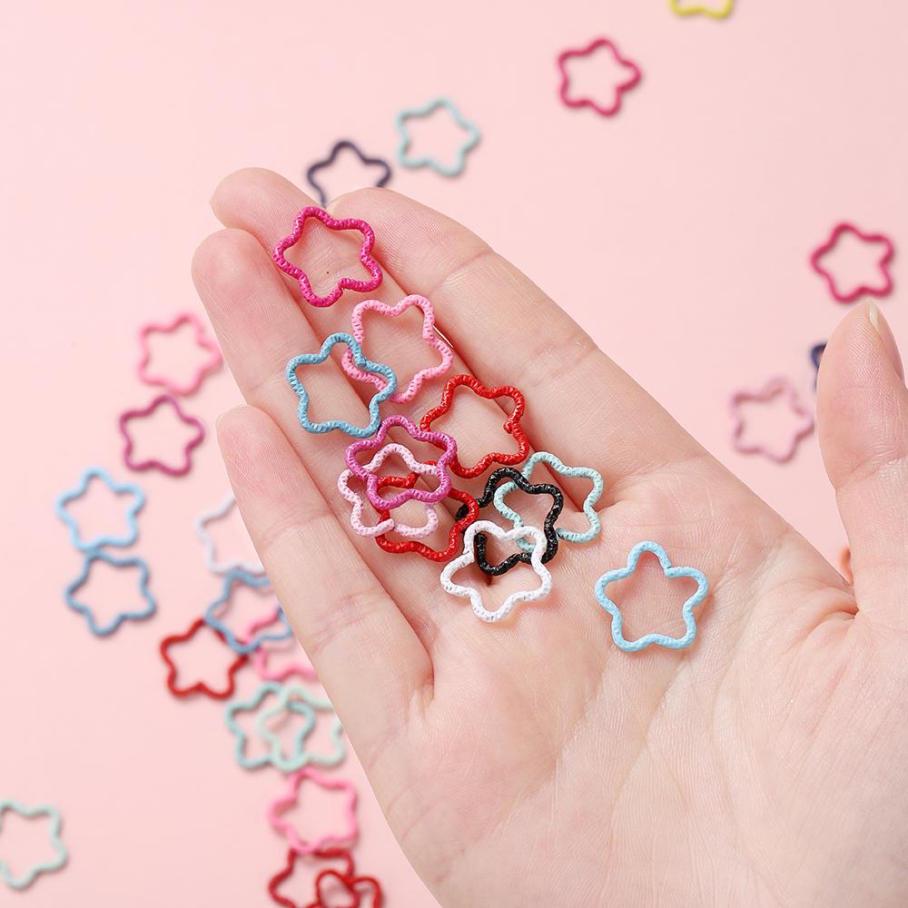 50pcs/lot Colorful Open Rings Star Shape Jump Rings For Jewelry Making Keychain Phone Chain Diy Craft Findings Supplies