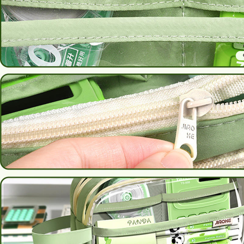 1шт прозрачный многослойный пенал легкий на молнии ручка канцелярская сумка дорожные косметички