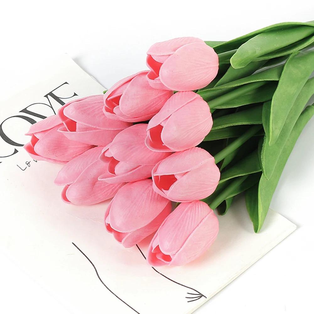 Букет из 3/5 искусственных тюльпанов, 29 см, из пенопласта, для украшения сада и свадьбы, для домашнего декора, вазы и цветочной композиции.