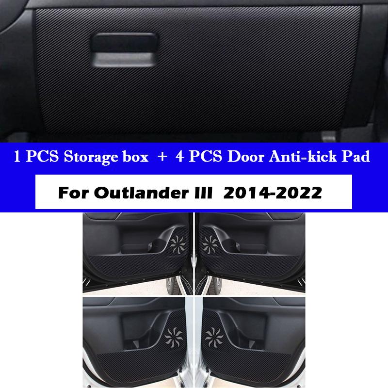 For Mitsubishi Outlander 2014-2024 2025 Car Inner Door Anti-Kick Pad Cover Sticker Glove Box Anti-dirty Protective Accessories