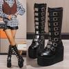 Foreign Trade Boots 2021 New European and American Metal Buckle Thick-soled High Boots Women's 2025 Plus Size Women's Boots