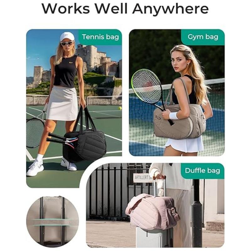 Foldable Tennis Pickleball Bag – 3-in-1 Crossbody Tote & Backpack, Waterproof Sports Racket Carrier for 2 Rackets, Outdoor Travel Storage less