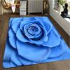 Коврик с цветком красной розы, коврики ко Дню Святого Валентина, коврики, коврик с принтом розы, большой ковер, ковры с синей розой для гостиной