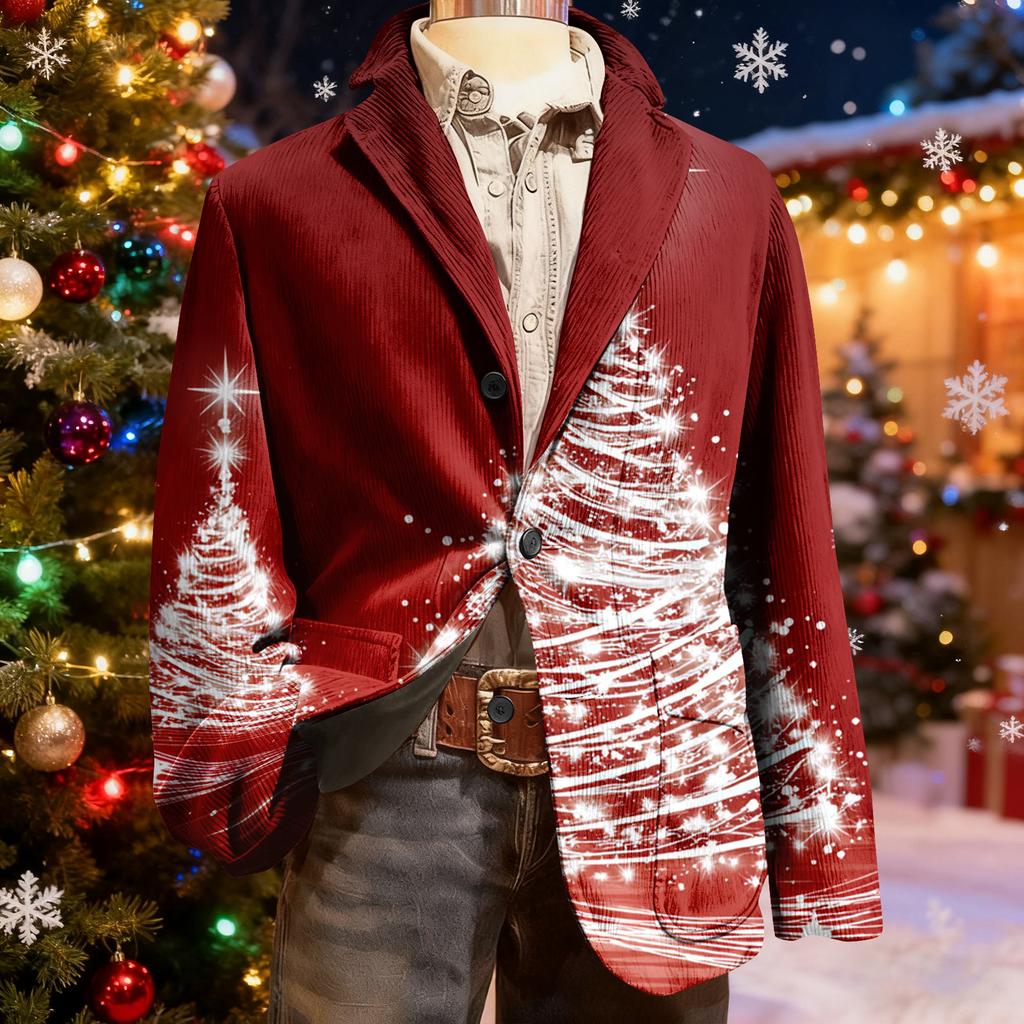 Мужской уродливый рождественский вельветовый теплый карманный пиджак-кардиган, мужской повседневный костюм