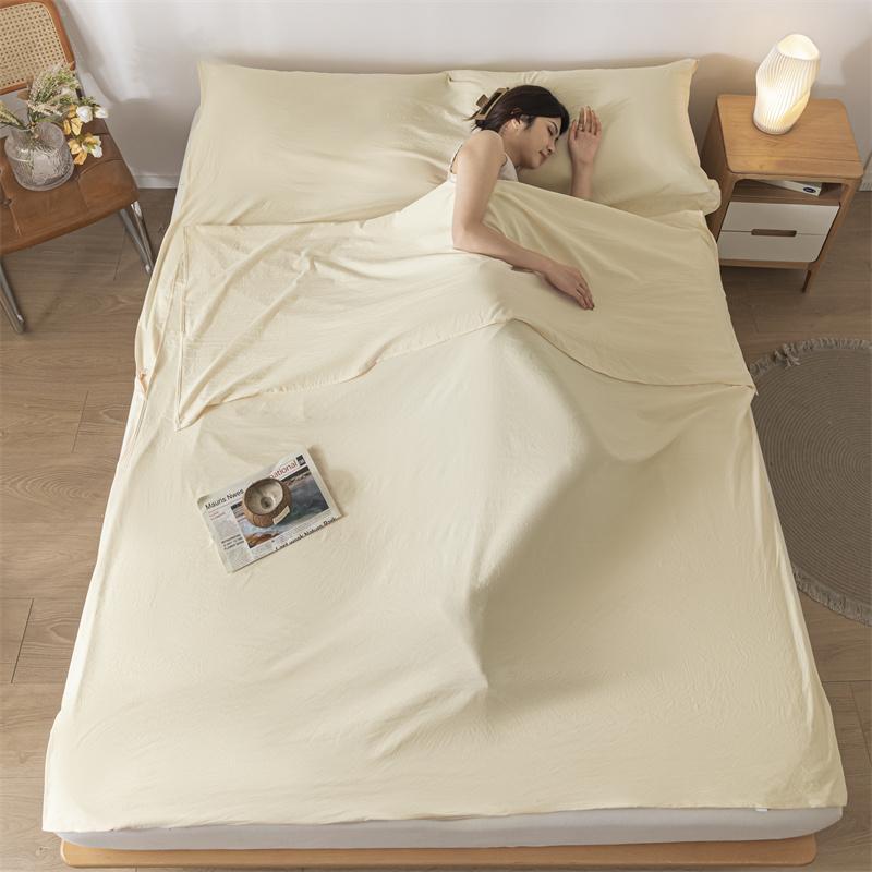 Мягкий портативный спальный мешок для взрослых класса А, легкий спальный мешок из промытого хлопка, грязеотталкивающая простыня для путешествий, отеля