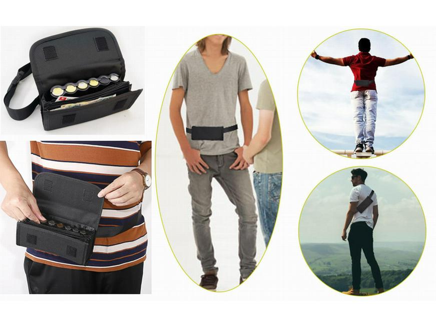 USD Coin Tube 600D Oxford Cloth Fanny Pack – Wallet Storage & Change Bag