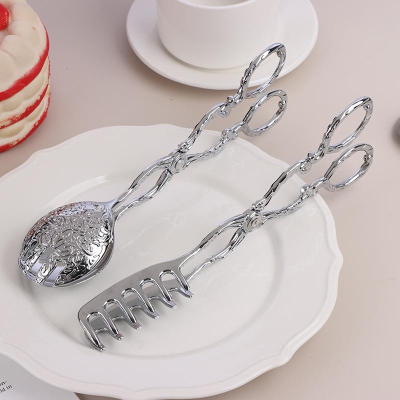 Винтажный стиль зажим для фруктового салата торта щипцы для еды позолоченный зажим для закусок зажим для салата выпечка барбекю кухонный инструмент