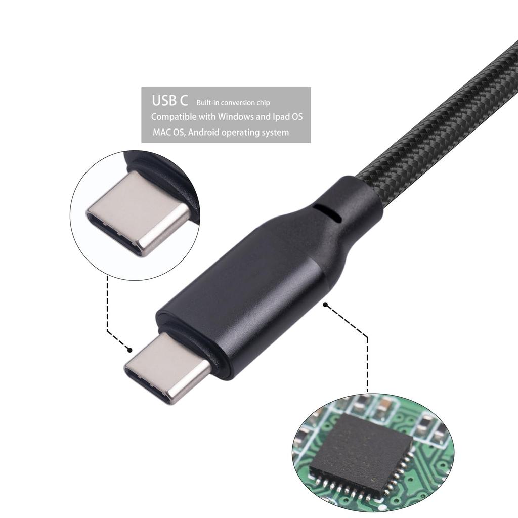 SZLliyxs USB C To Dual XLR Male Audio USB C To 2 XLR Male Stereo Power Amplifier Mobile Phone USB C Connect Active Power Amplifier Audio 3.3ft Cable,