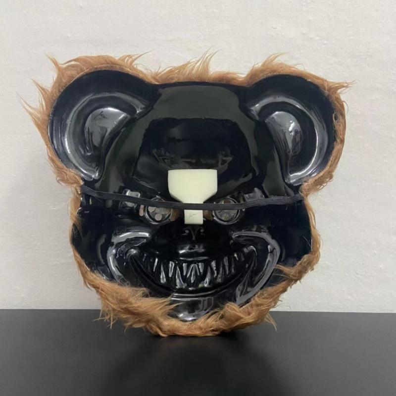 Bloody Plush Bear Mask Halloween Ghost Festival Mask Realistic Bloody Bear Headgear Performance Prop Halloween Horror Mask