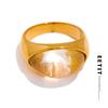 Creative Resin 316L Stainless Steel Geometric Cast Fashion Mysterious Ring Charm High Quality Jewelry