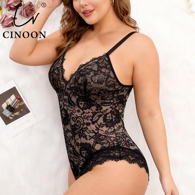 CINOON Женский кружевной сексуальный боди с контролем живота, корректирующее белье, утягивающий корсет, большого размера, моделирующий фигуру