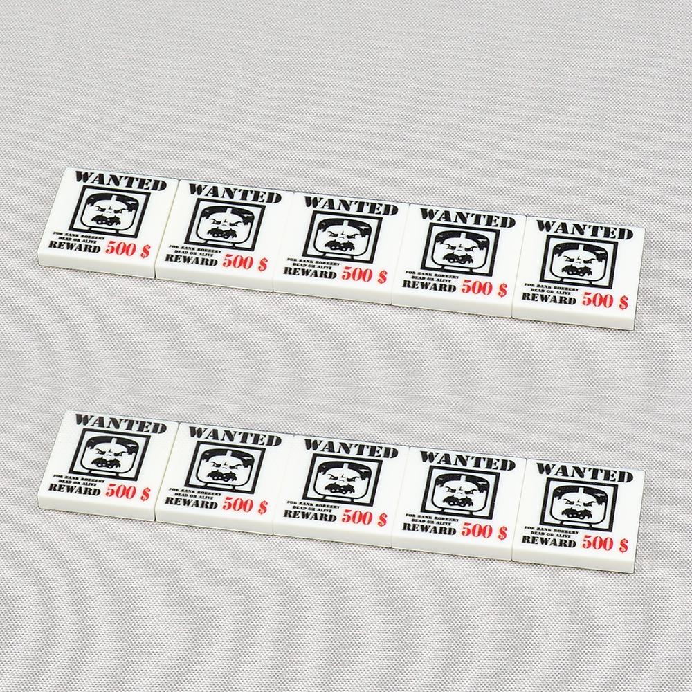 MOC 10 ШТ. 3068 Печатный плакат «Разыскивается» Аватар Строительные блоки Узорная настенная декорация Совместимые аксессуары Игрушка Подарки для детей